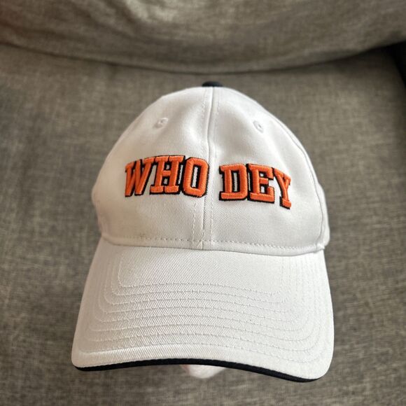 CINCINNATI BENGALS WHO DEY Reebok Adjustable Baseball HAT/CAP, White - Picture 1 of 5